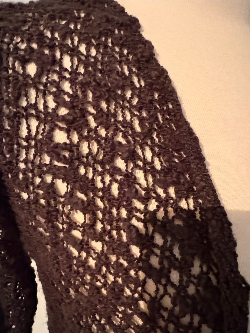 Open-Weave Black Women's Cardigan Sweater - Lightweight Layering - Picture 2 of 5